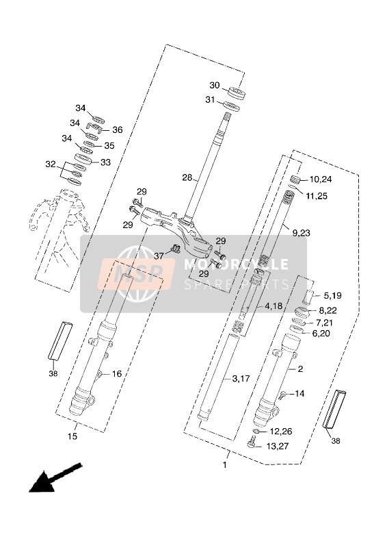 Yamaha X-MAX 125 ABS 2017 Steering for a 2017 Yamaha X-MAX 125 ABS